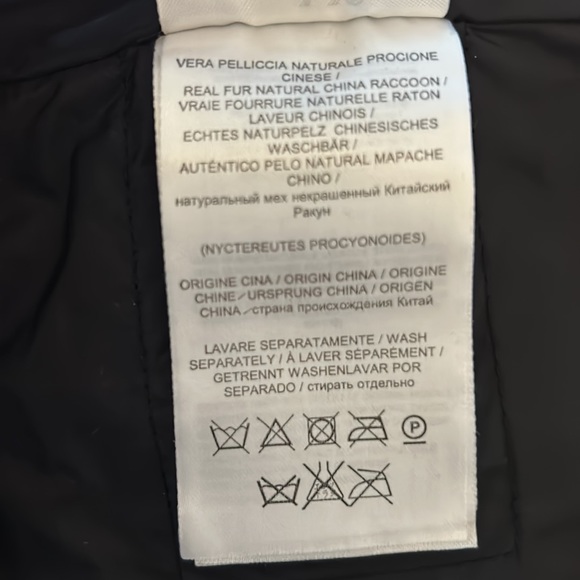 ADD Down Puffer Jacket Italy Raccoon Fur Hooded Color: Black -size 14Y/S - Picture 9 of 16